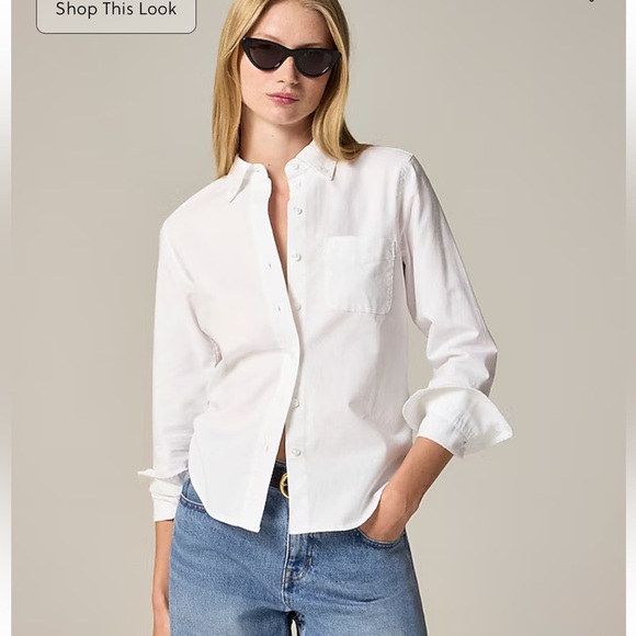 NWT! J. Crew Womens $89 Shrunken Button-up Shirt Cotton Oxford Size 2 #CD051 - Picture 2 of 7